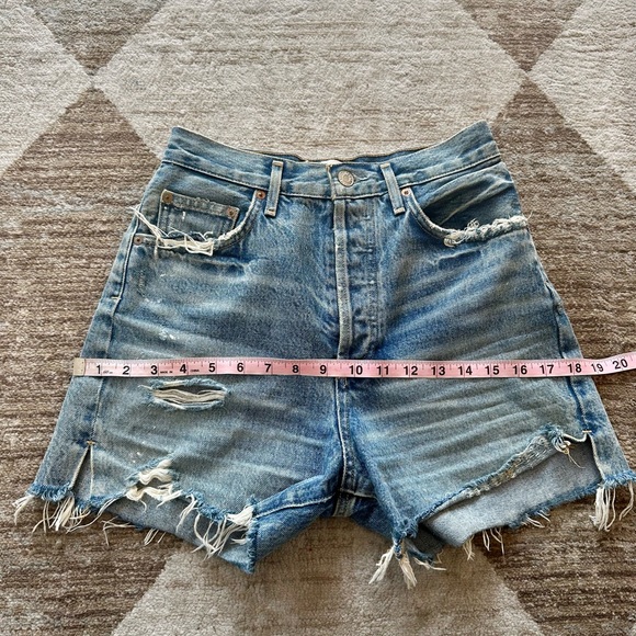 Agolde Women's Frayed Blue Jean Shorts - Picture 5 of 13